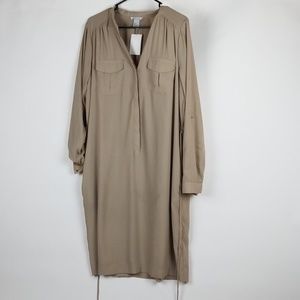 H&M WomensTan Shirtdress Size 14